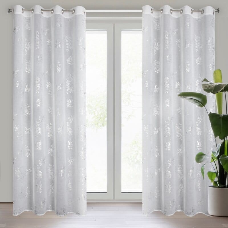 Firana Gotowa na Przelotkach Capri 140x250cm Srebrna