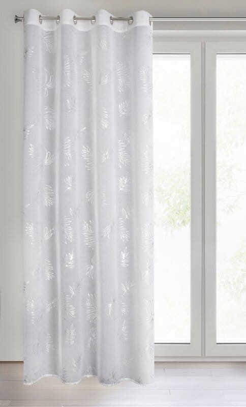 Firana Gotowa na Przelotkach Capri 140x250cm Srebrna