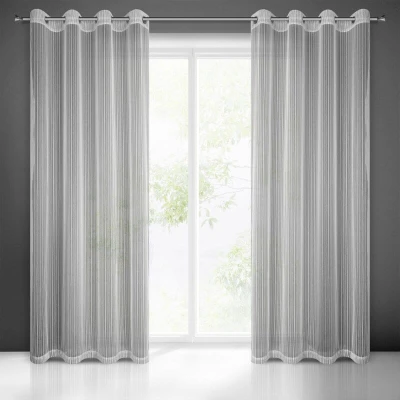 Firana Gotowa na Przelotkach Noelia 140x250cm Srebrna