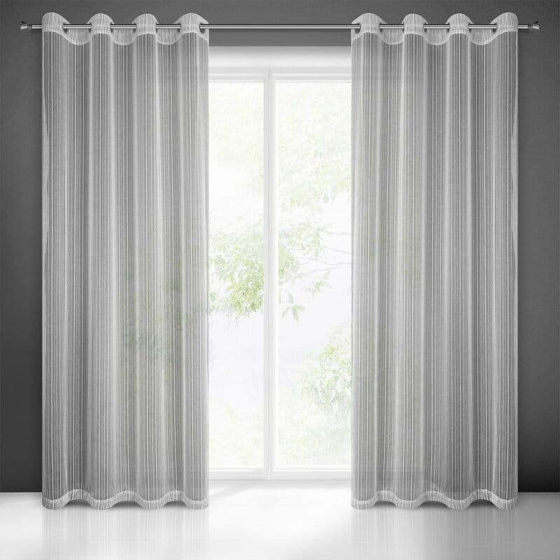 Firana Gotowa na Przelotkach Noelia 140x250cm Srebrna