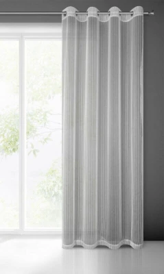 Firana Gotowa na Przelotkach Noelia 140x250cm Srebrna