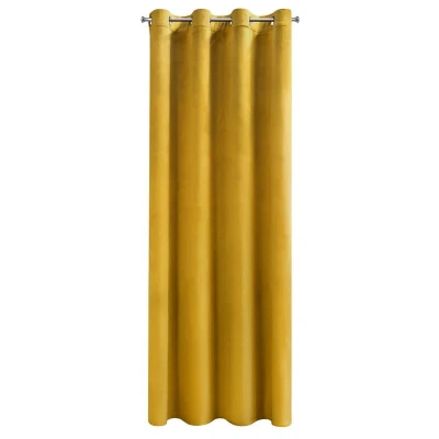 Zasłona Gotowa Przelotki Melanie 140x250cm Musztardowa Welur