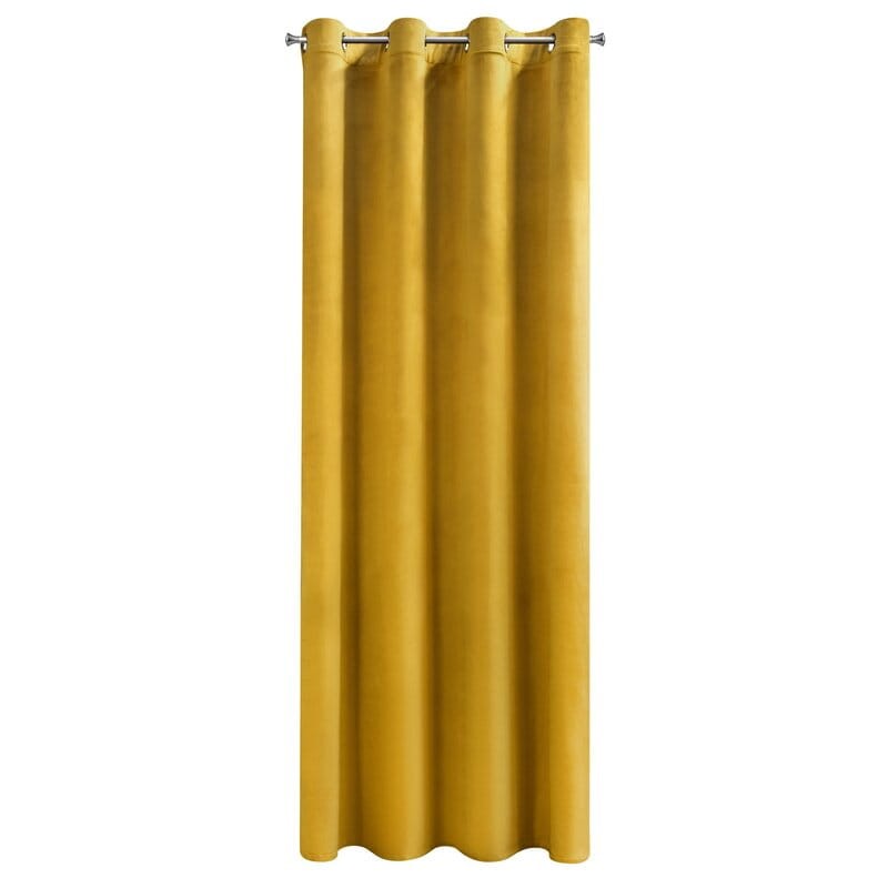 Zasłona Gotowa Przelotki Melanie 140x250cm Musztardowa Welur