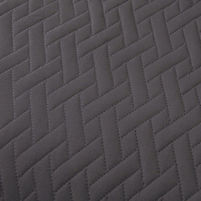 Narzuta na Łóżko 200 x 220 Pikowana Dash Grafit Dwustronna Jednokolorowa