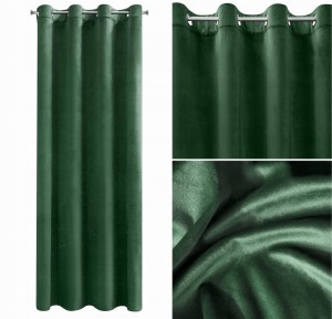 Zasłona Przelotki Welwet Welur 140 x 250 cm Zielona do Salonu Sypialni