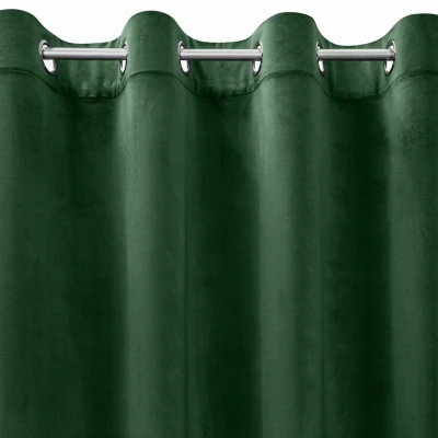 Zasłona Przelotki Welwet Welur 140 x 250 cm Zielona do Salonu Sypialni