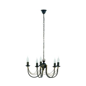 Lampa sufitowa Żyrandol 5x60W Czarna patynowana złotem NOWODVORSKI