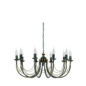 Lampa sufitowa Żyrandol 10x60W Czarna patynowana złotem NOWODVORSKI