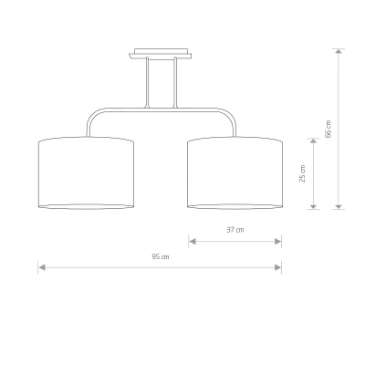 Lampa przysufitowa ALICEm 2x60W IP20 E27 Czarny Nowodvorski