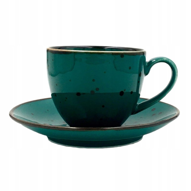 Filiżanka ze Spodkiem Bogucice Alumina Cottage Turkus 0985 Porcelana 300 ml