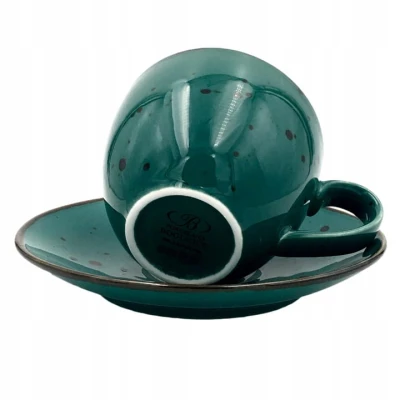 Filiżanka ze Spodkiem Bogucice Alumina Cottage Turkus 0985 Porcelana 300 ml