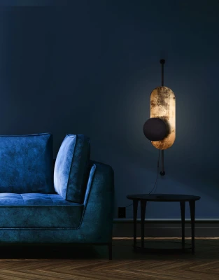 Lampa ścienna Kinkiet wł. WHEEL LUX 1x20W G9 Złoty Nowodvorski