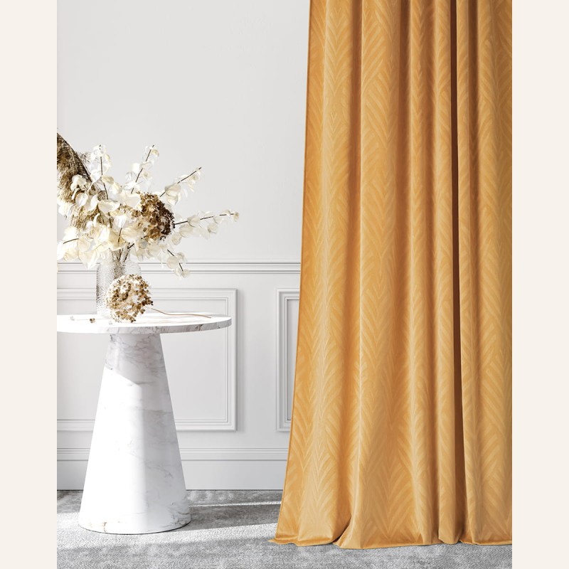 Zasłona Welurowa Welwet Velvet Musztardowa 140x280 Przelotki Kółka