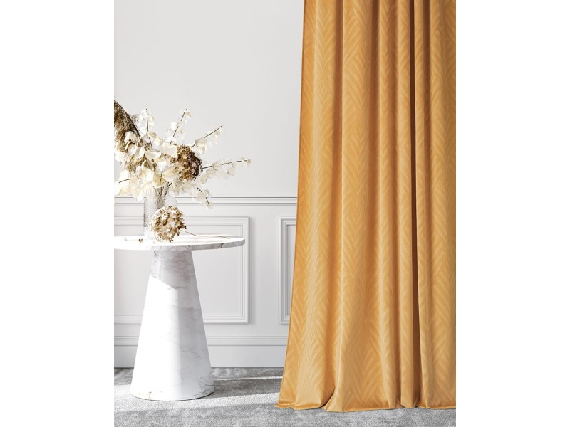Zasłona Welurowa Welwet Velvet Musztardowa 140x280 Przelotki Kółka