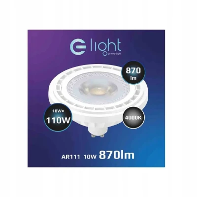 Żarówka LED biała okągła 10W GU10 870lm neutralna barwa światła Eko-light