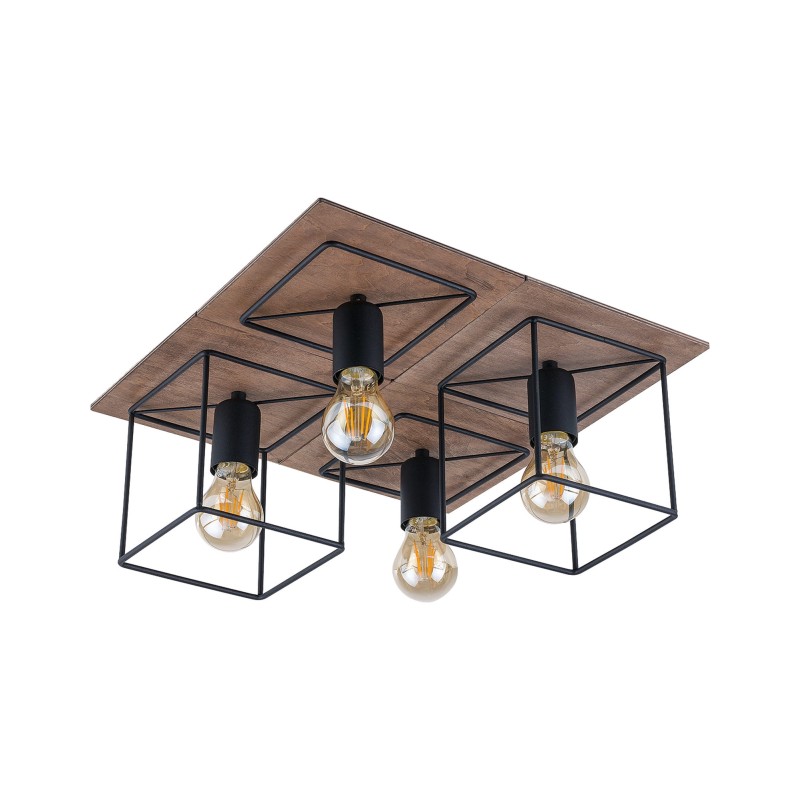 Lampa przysufitowa COBA 4x60W IP20 E27 Ciemne drewno Nowodvorski
