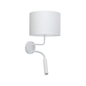 Lampa ścienna Kinkiet regulowany z włącznikiem 1x20W, 1x60W Biała NOWODVORSKI
