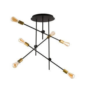Lampa sufitowa Przysufitowa 6x60W Czarna NOWODVORSKI