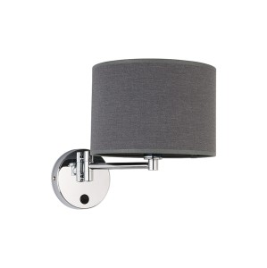 Lampa ścienna Kinkiet regulowany z włącznikiem 1x60W Szara NOWODVORSKI