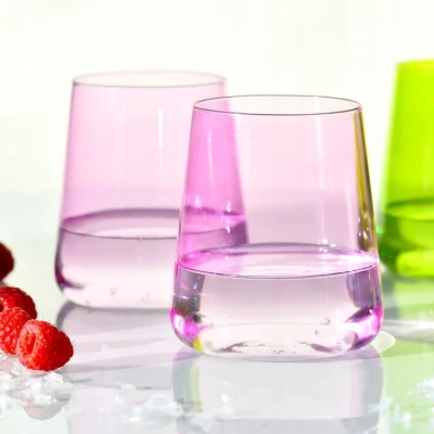 Kolorowy Komplet Avant-Garde Deco Krosno 4 Szklanki Karafka do Wody Napojów
