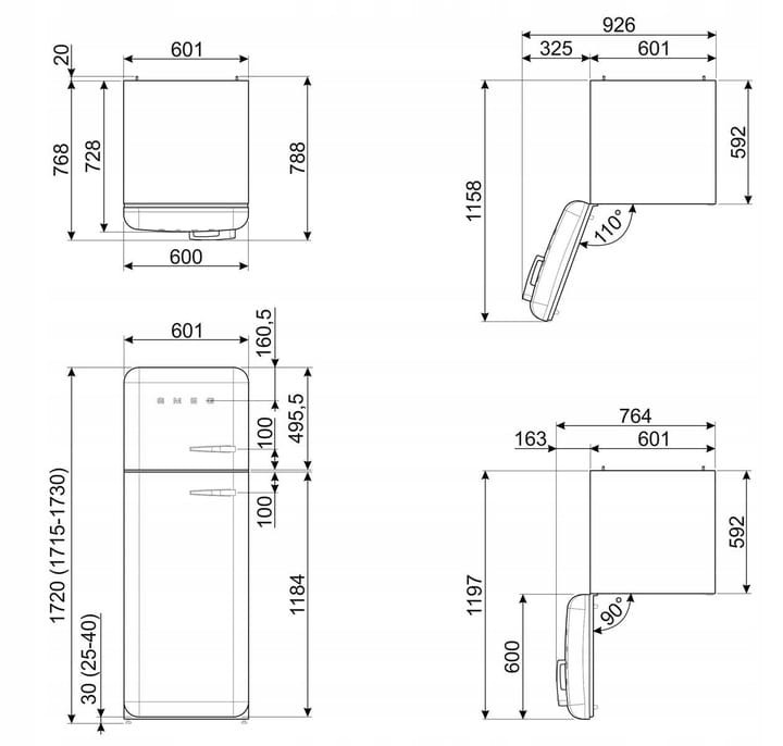 Lodówka SMEG FAB30LWH5