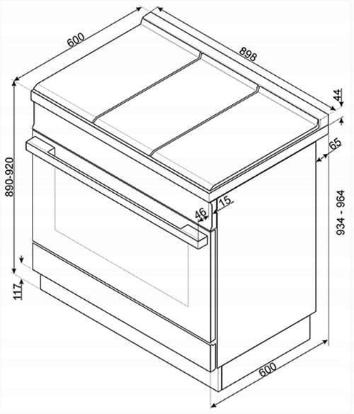 KUCHNIA WOLNOSTOJĄCA Z PŁYTA INDUKCYJNA SMEG CPF9IPBL 90x60CM CZARNY