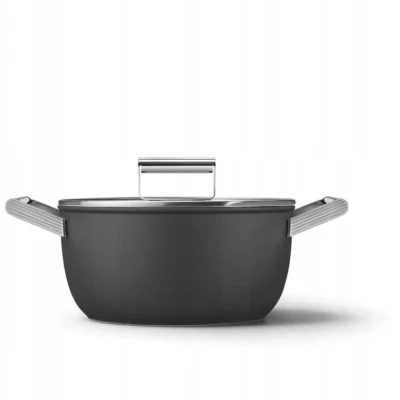 Garnek 24cm podstawa 17cm stal nierdzewna Smeg CKFC2411BLM