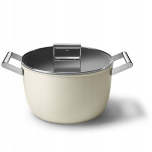 Garnek 26cm podstawa 19,3cm stal nierdzewna PTFE Smeg CKFC2611CRM