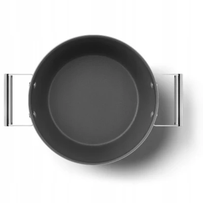 Garnek 26cm podstawa 19,3cm stal nierdzewna PTFE Smeg CKFC2611CRM