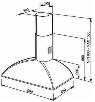 Okap przyścienny 90cm 788 m³/h 3 prędkości LED Smeg KS89POE