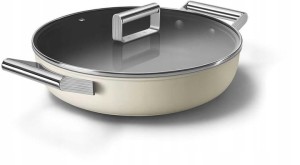 Patelnia 28cm stal nierdzewna PTFE Smeg CKFD2811CRM