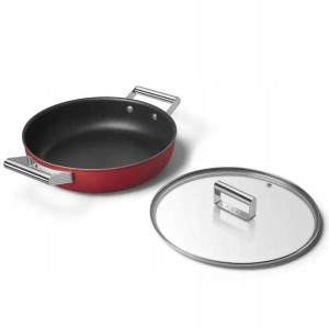 Patelnia 28cm stal nierdzewna PTFE Smeg CKFD2811RDM