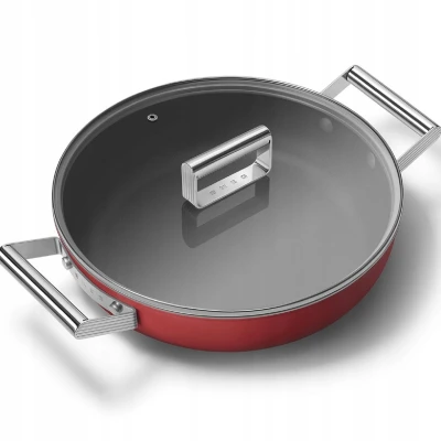 Patelnia 28cm stal nierdzewna PTFE Smeg CKFD2811RDM