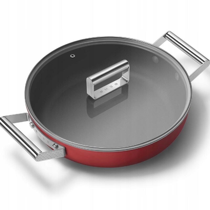 Patelnia 28cm stal nierdzewna PTFE Smeg CKFD2811RDM