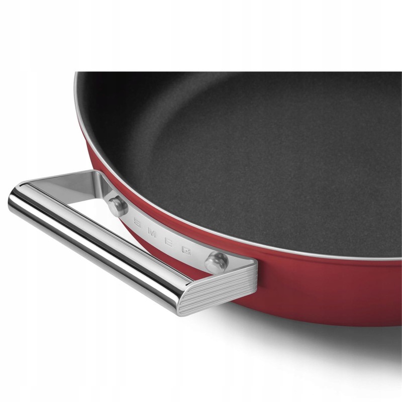 Patelnia 28cm stal nierdzewna PTFE Smeg CKFD2811RDM