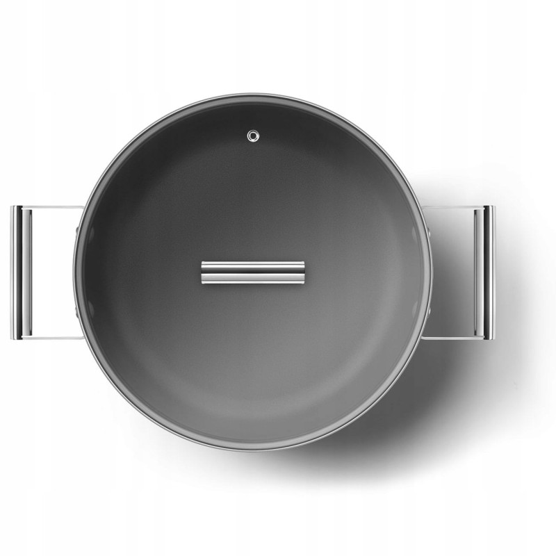Patelnia 28cm stal nierdzewna PTFE Smeg CKFD2811RDM