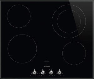 Płyta ceramiczna 60cm 4 strefy pokrętła 9 poziomów Smeg SE364ETBM