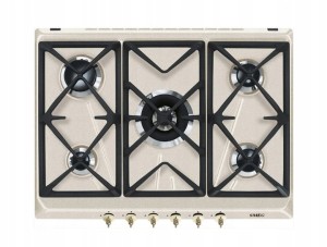 Płyta gazowa 68,5cm 5 palników żeliwne ruszty Smeg SRV876AVOGH2