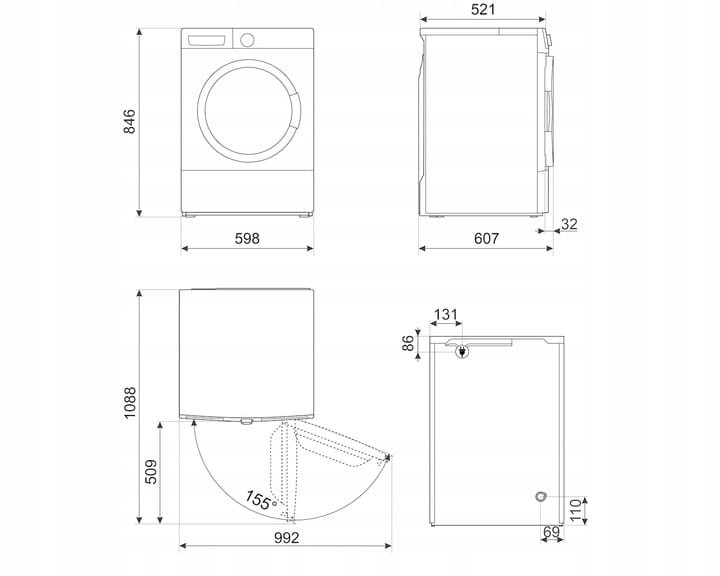 Suszarka NovaCare 60cm 8 kg 15 programów Smeg DNP83SLIN