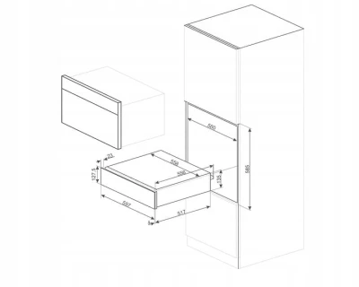Szuflada do podgrzewania 15cm Smeg CPR115B3