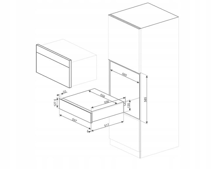 Szuflada do podgrzewania 15cm Smeg CPR115B3