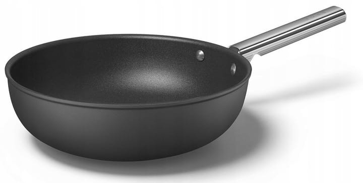WOK 30cm stal nierdzewna aluminium PTFE uchwyt AISI304 Smeg CKFW3001BLM