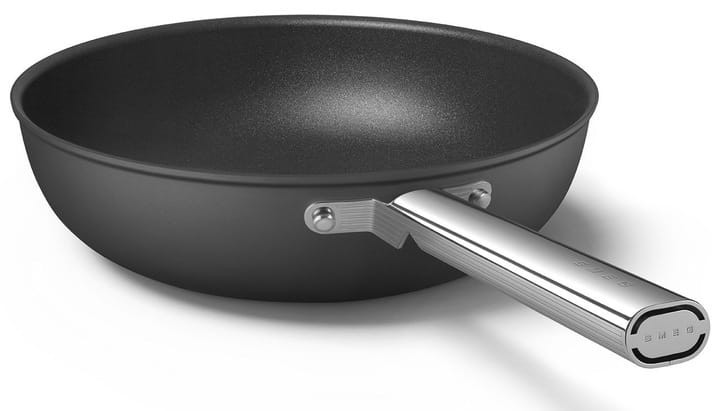 WOK 30cm stal nierdzewna aluminium PTFE uchwyt AISI304 Smeg CKFW3001BLM