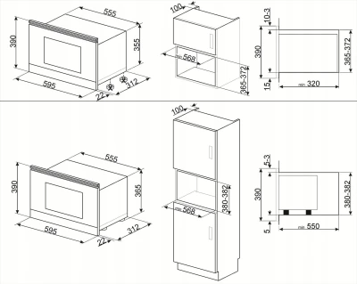 KUCHENKA MIKROFALOWA DO ZABUDOWY SMEG MP122B3