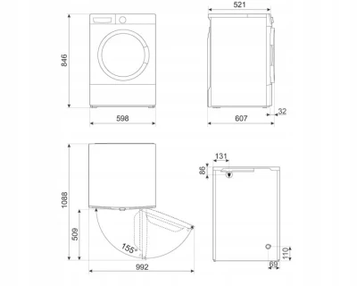 Suszarka NovaCare 60cm 8 kg LCD 15 programów Smeg DNP82SEIN