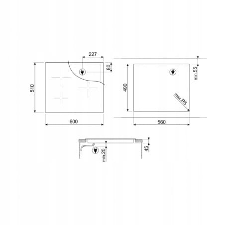 PŁYTA INDUKCYJNA SMEG SI5632D 60 cm Czarna