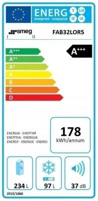 LODÓWKA WOLNOSTOJĄCA SMEG FAB32LOR5 Pomarańczowa