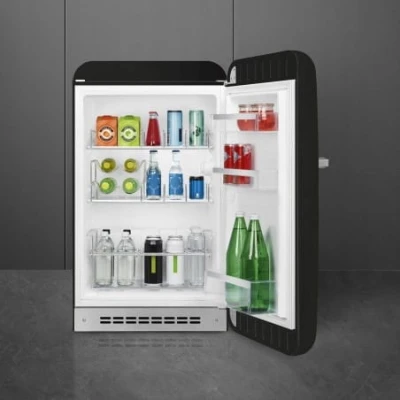 LODÓWKA CHŁODZIARKA WOLNOSTOJĄCA JEDNODRZWIOWE RETRO SMEG FAB10HRBL5 CZARNY