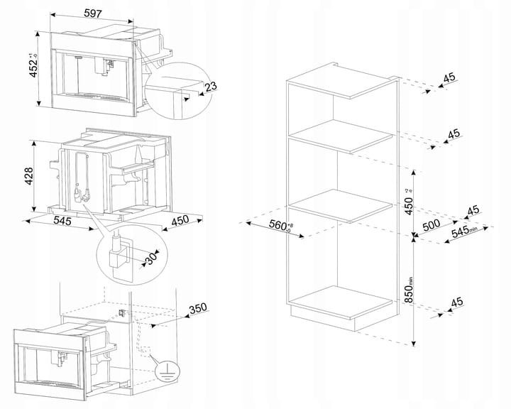 Ekspres do kawy pod zabudowę SMEG CMS4104G