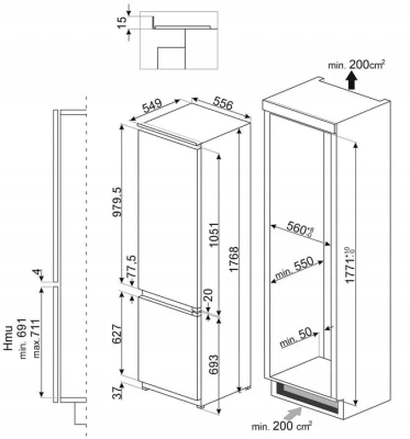 Chłodziarko-zamrażarka SMEG C8174DN2E
